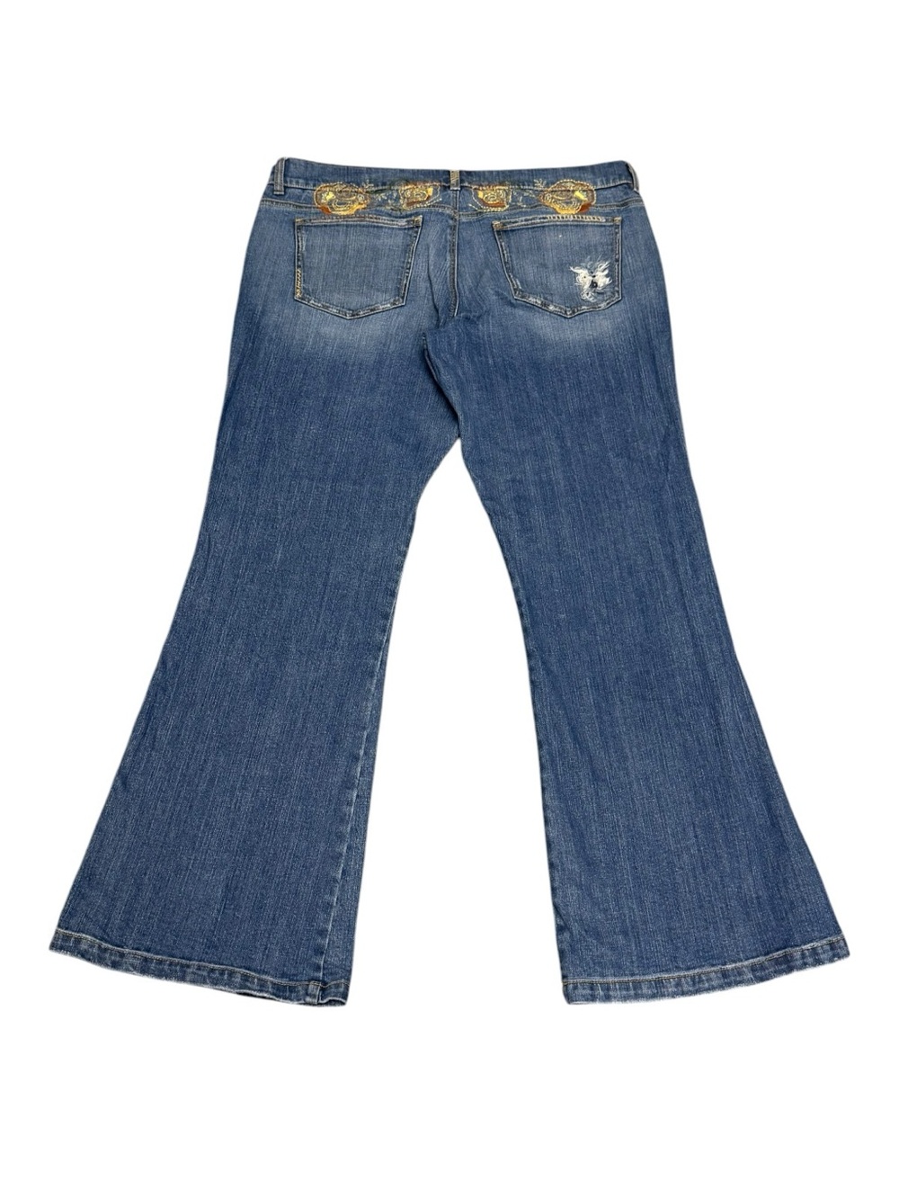 DKNY Jeans Greenwich Women’s 16 Y2K Embroidered Bootcut Flare Denim